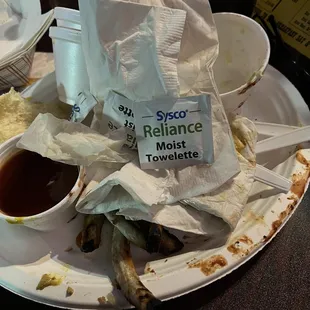 The aftermath of my rib plate!