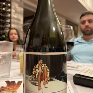 a bottle of wine on a table