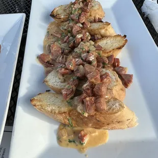 Chorizo crostini is fantastic