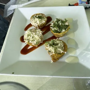 Tostones with crab meat