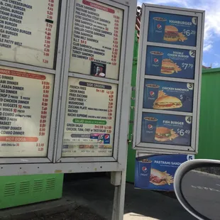 a menu for the restaurant