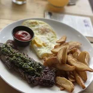 Steak and eggs