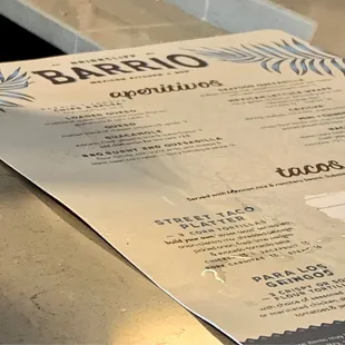 Partial menu