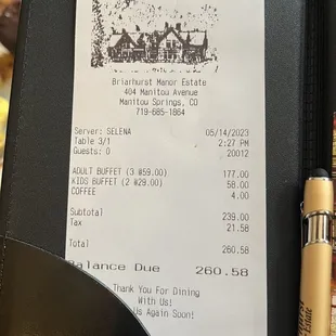 Total for 3 adult, one coffee (no drinks) and two kids.