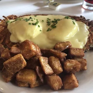 Corned Beef Potato and Hash Benedict
