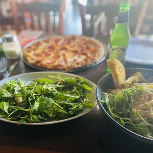 two plates of food on a table