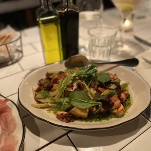 Warm octopus salad