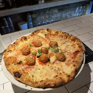 Meatball pizza for one (or two really)