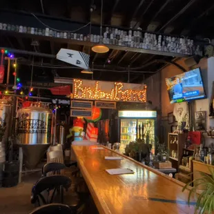 the bar area of a restaurant
