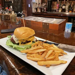 "Mother Clucker" chicken sandwich and fries