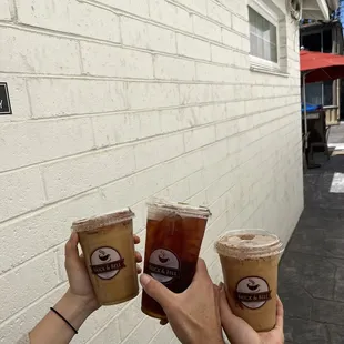 two people toasting