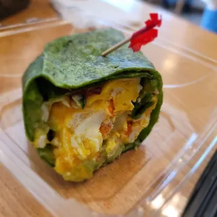 Breakfast spinach wrap