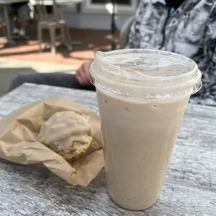 Vanilla Chai Latte (iced) and mini maple &amp; walnut scone