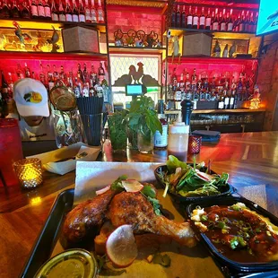 Winner-winner, Chicken dinner at the full-service bar. Catherine was awesome cantinera!