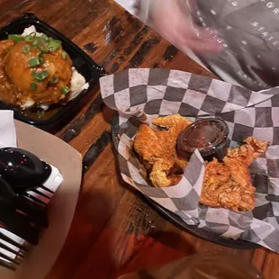 Chicken Tenders and mashed potatoes