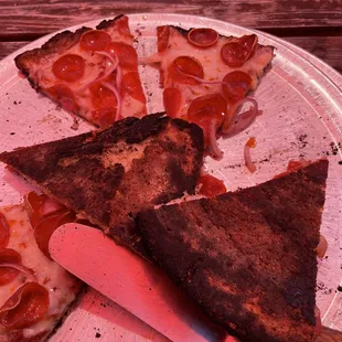 Burnt pizza