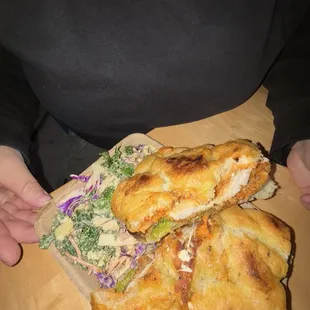Chicken parm focaccia sandwich
