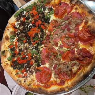 Half herbivore and half pepperoni and sausage and ham