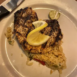 Lemon chicken and rice - SUPER good.