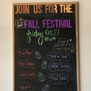 Fall festival this Friday 27th!