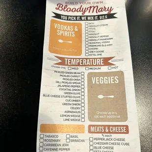 Build your own Bloody Mary