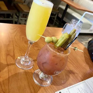 two glasses of cocktail