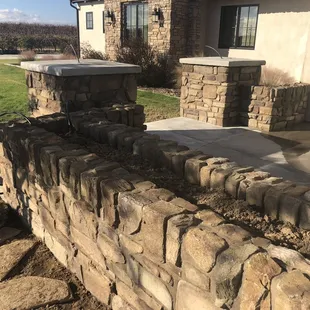 Planter area along patio wall enclosure