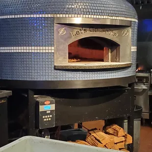 a brick oven in a kitchen