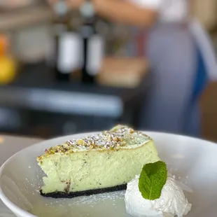 Pistachio Cheesecake with house whip