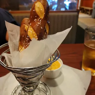 Pretzels and beer cheese