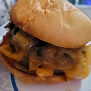 Mushroom burger with zero taste.