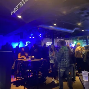 a crowd of people