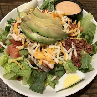 California Cobb Salad with cheese substitution (usually comes with blue)