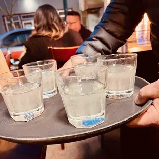 The owner, Gino, surprised us with birthday shots! :)