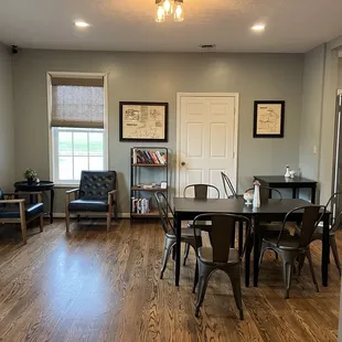 The coziest indoor space to lounge, meet with friends, work, or read on a rainy day.