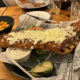 Vicky's Fish Sandwich w/ brick cheese