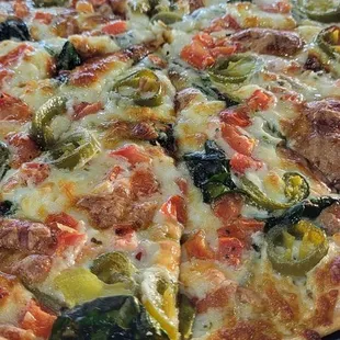 Vegetarian pizza with Jalapeño