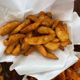 a basket of french fries