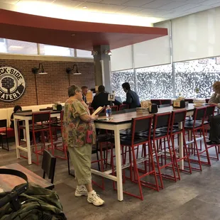 people eating and drinking