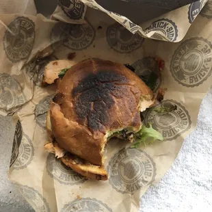 burnt hard bun and not even the bread that comes with this sandwich