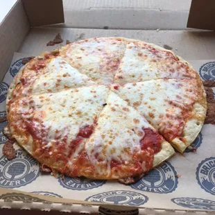 Cheese pizza on the gluten free cauliflower crust