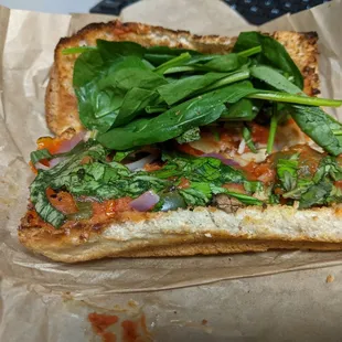 Roasted veggie grinder bread and not much else