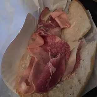 Italian sub with nothing on it.. Gross