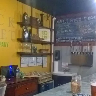 8 taps per evening, menu on Chalk Board.