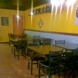 Tables on the south side.