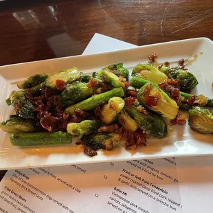 Maple bacon asparagus and Brussel sprouts