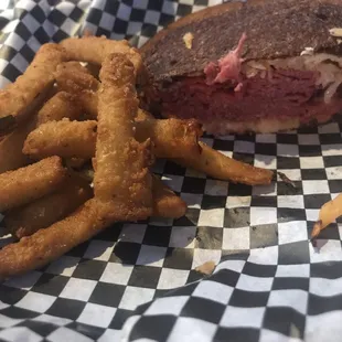 Rueben and Pickle fries