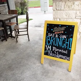 a sign for a brunch