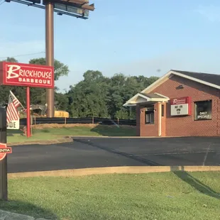 a brick house and a mailbox
