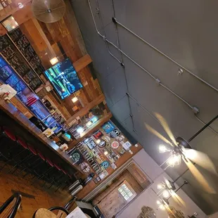 the interior of a bar